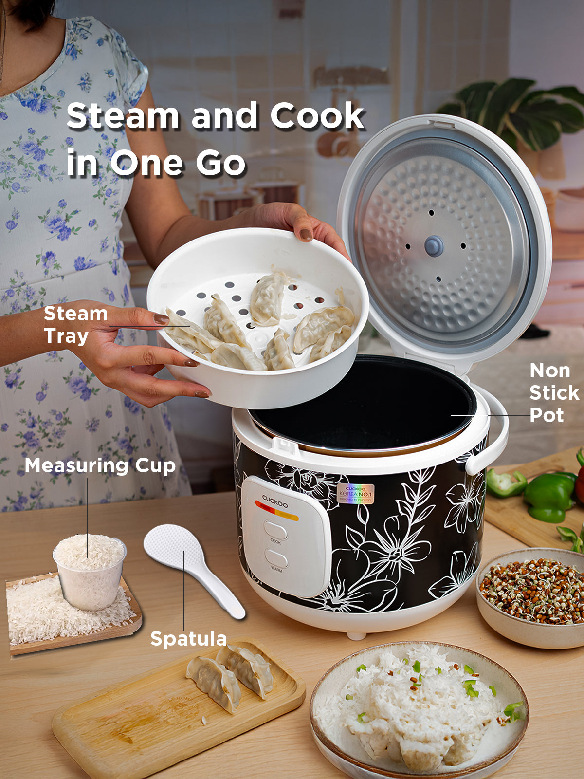 Electric Rice Cooker 1.8 Litre | 700 Watt | CR-1005-Black